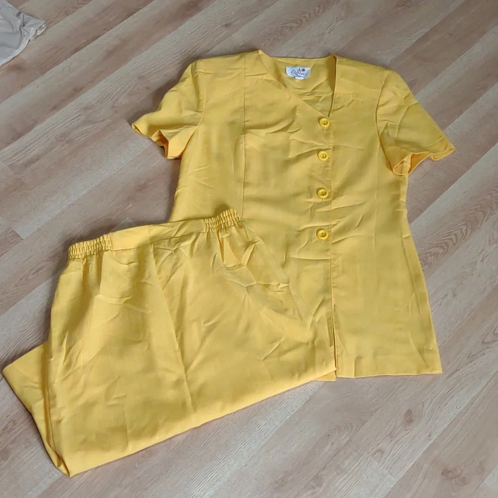 Vintage Size 12 Caron Skirt Set 80s 90s Eclectic Bright Colorful Office